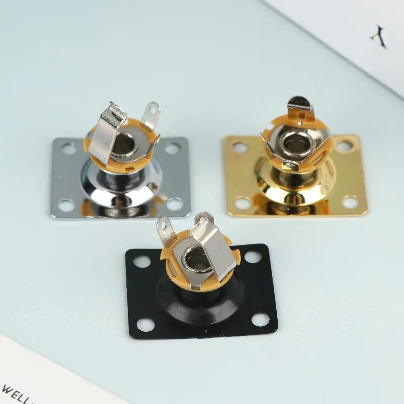 Square Metal Guitar Output Jack Plate – Socket Panel Replacement