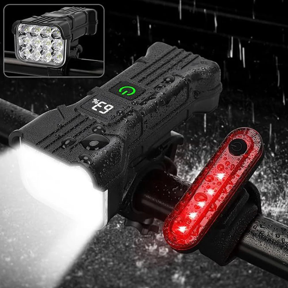 Bike Front and Rear Lights Bike Safety Light Set 360 Degree Rotating Super Bright Bike Light with Honk 1200Mah for Night Riding Zpaxo