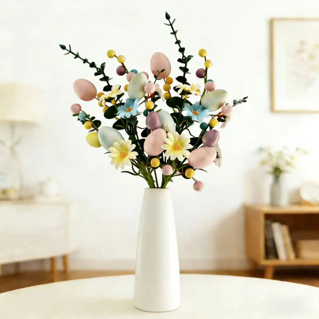 Easter Egg Stems Artificial Flowers Spring Home Decor Vase