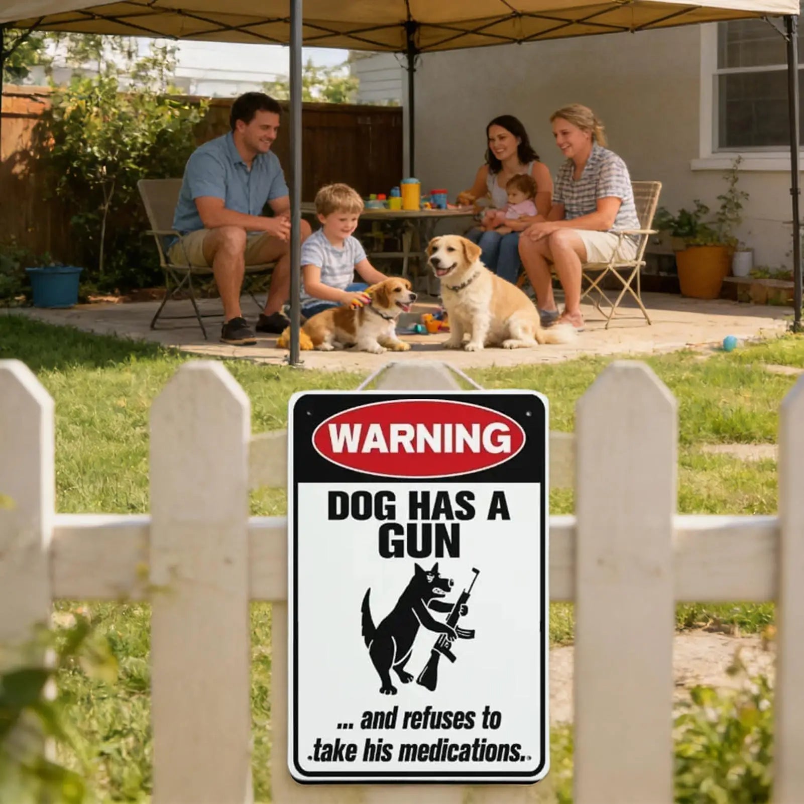 Warning Signs Funny Humorous Waterproof Non Drilling Beware Dog Fence