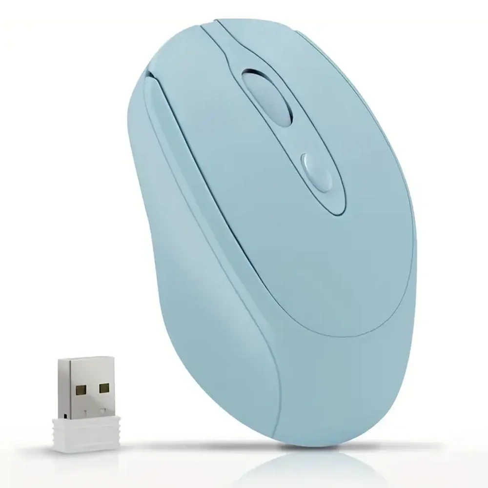Rechargeable Wireless Computer Mouse Bluetooth-compatible USB Silent Zpaxo Blue
