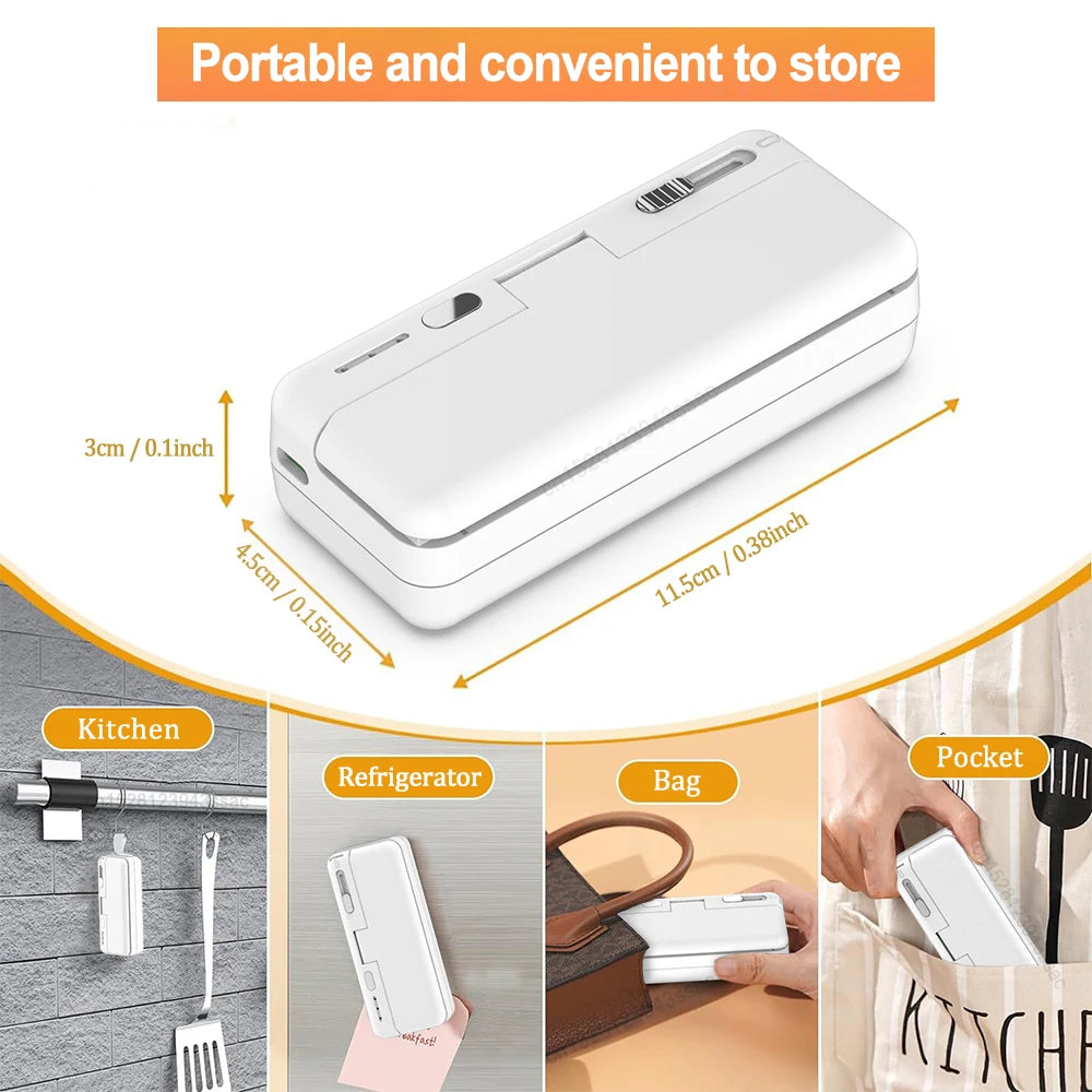 Mini Heat Sealer Plastic Bag Sealing Machine Rechargeable Food