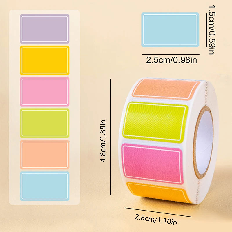 Waterproof Colored Labels Stickers Color-Coding Removable Labels Solid Colors Tags for Inventory Address File Classification Zpaxo 500 Pcs