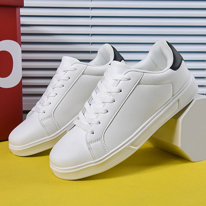 White Shoes Men Women Same Spring Autumn Leather Waterproof Casual Zpaxo