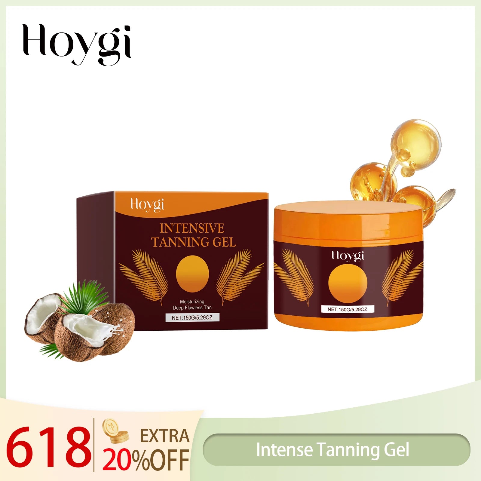 Hoygi Tanning Gel Natural Sunless Tan Fast Drying Hydrating Lightweight Non-Sticky Streak Free Long Lasting All Skin Tones Zpaxo