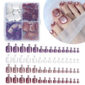 Cat Eye Fake Toe Nail Tips Pedicure Acrylic Square Toenail Half Cover Zpaxo B