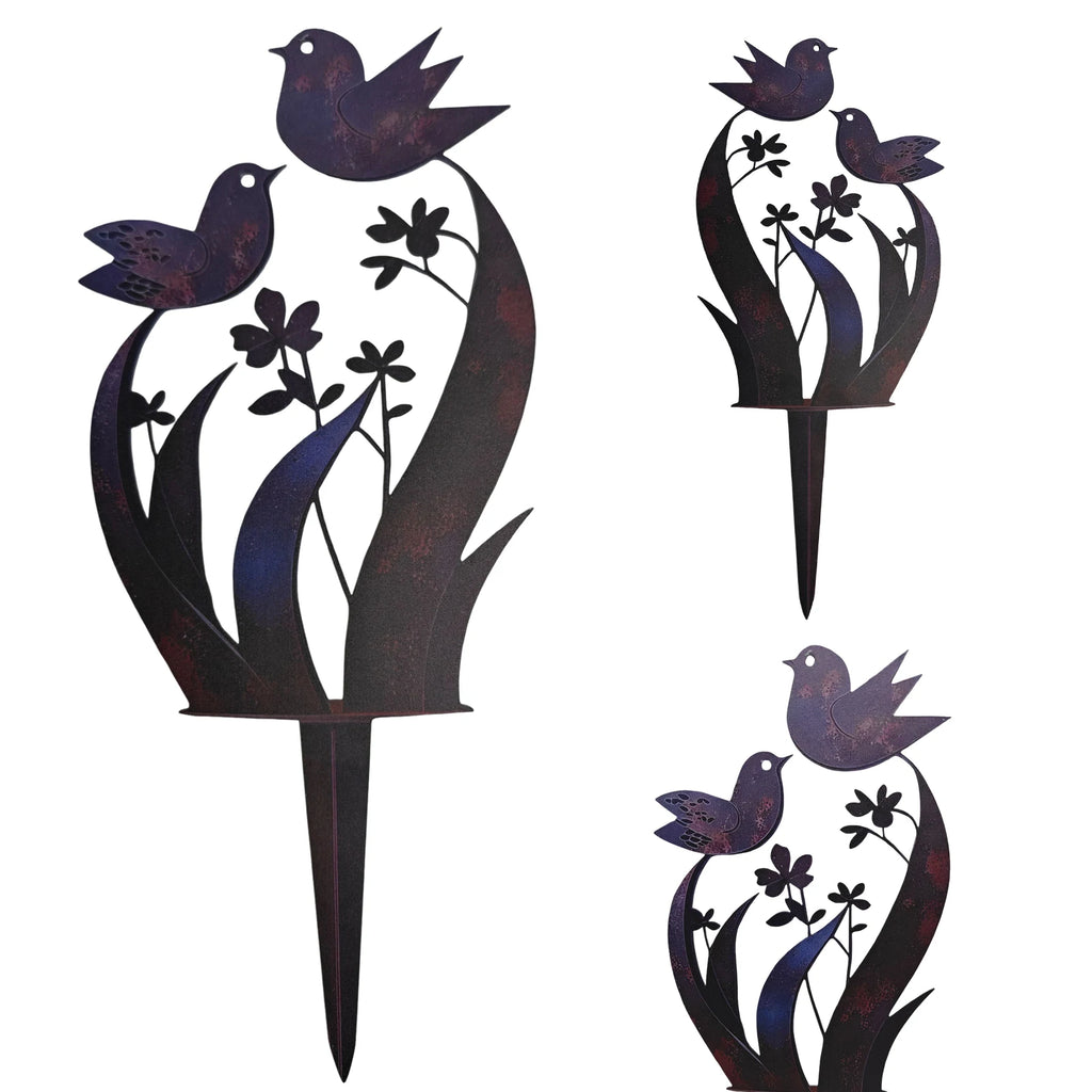 Wrought Iron Flower Decoration Ground Inserts Decorative Yard Sign