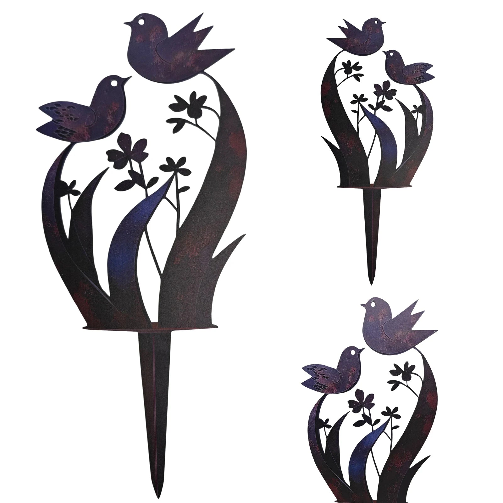 Wrought Iron Flower Decoration Ground Inserts Decorative Yard Sign