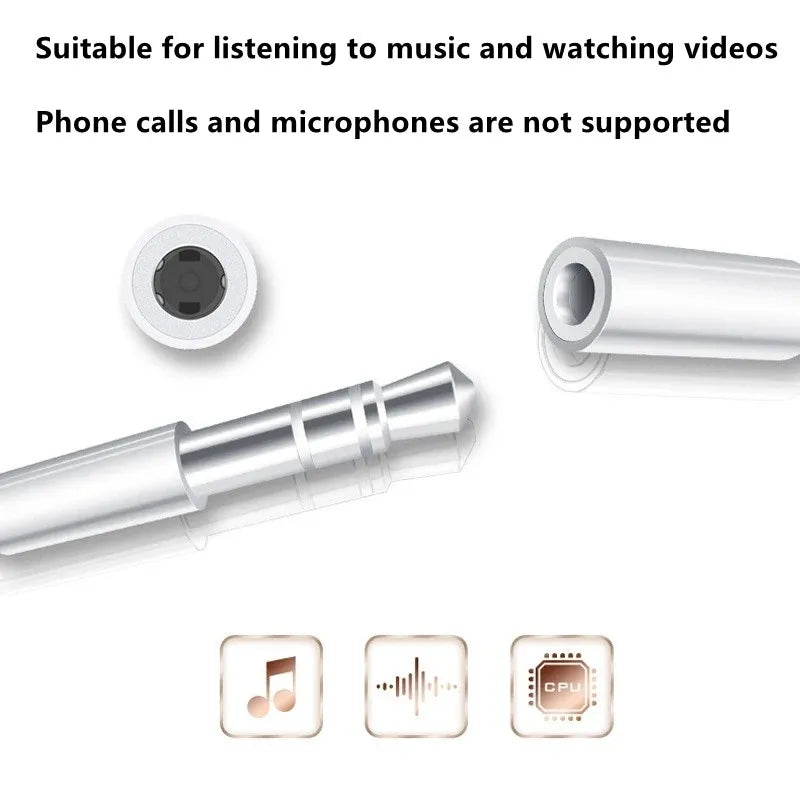 Lightning Headphone Adapter Jack AUX Audio Cable IPhone14 13 12 11
