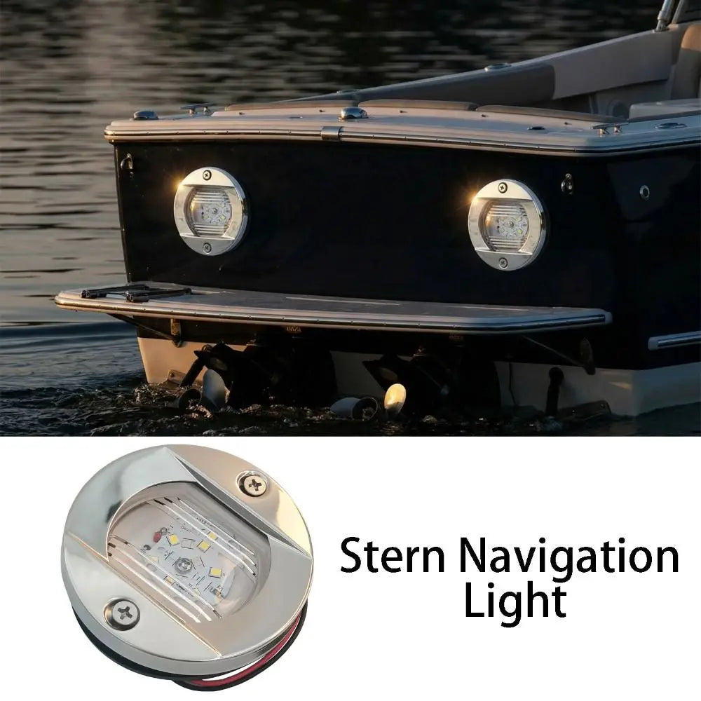 Marine Grade Waterproof Marine Boat Lights Round 12V Courtesy Light Blue White LED Deck Light Boat Accessories Cabin Deck Zpaxo