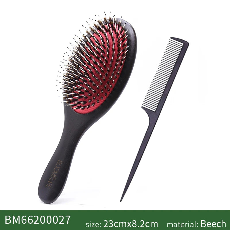 BOOMSLIFE Custom Name Soft Boar Mix Nylon Hair Brush For Women Hair Wood Comb Head Scalp Massage Hairbrush Brosse Cheveux Femme Zpaxo Brush Set China Mainland