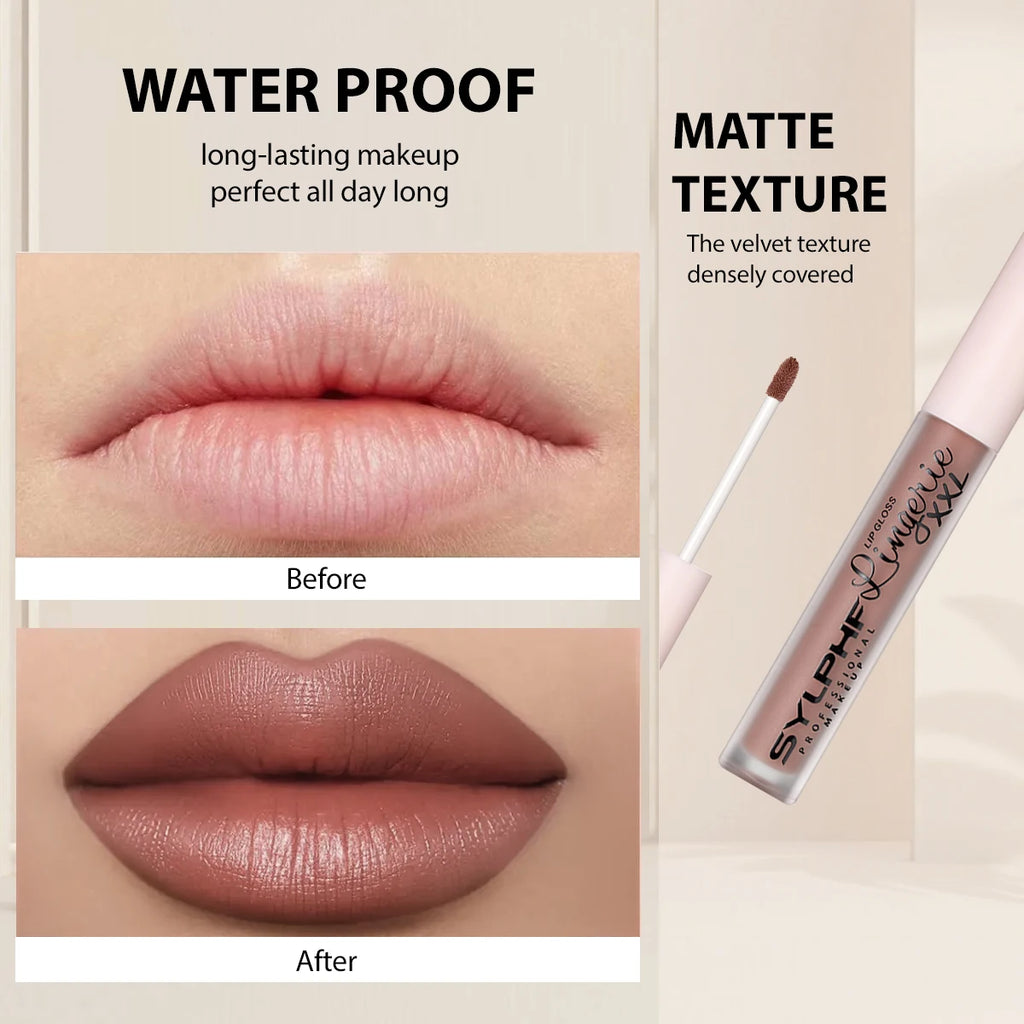 Matte Velvet Lip Gloss Waterproof 24 Hours Silky Texture Non Stick