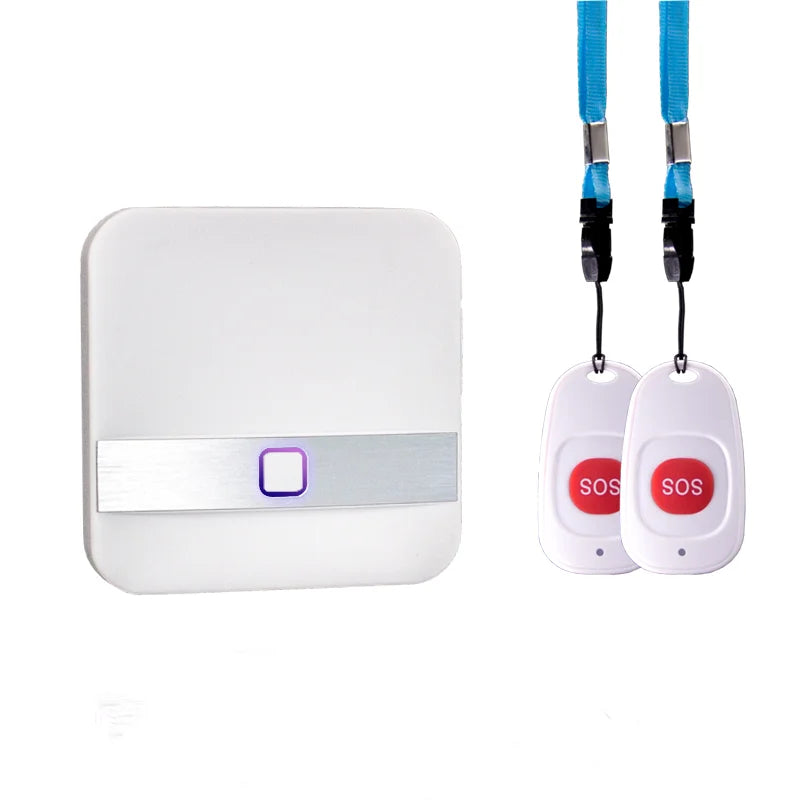 Wireless Caregiver Pager Nurse Alert System Long Range Call Button Plug in Receiver Emergency Call Bell for Elderly Senior Alarm Zpaxo 2 SOS 1 receiver US