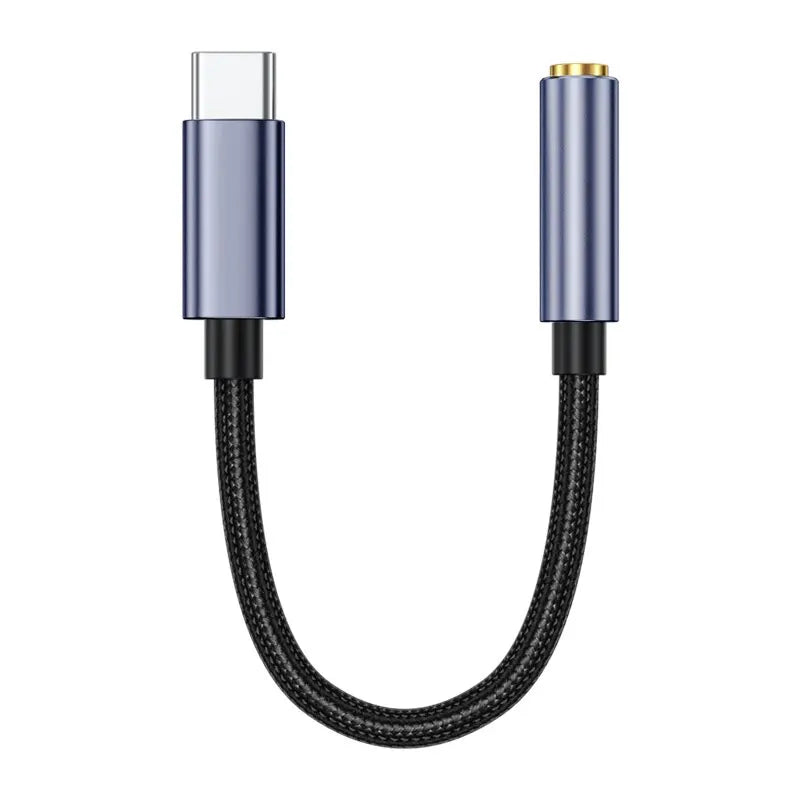 Universal Type-c Converter AUX Audio Cable USB C Jack Cord Car Zpaxo Space Grey
