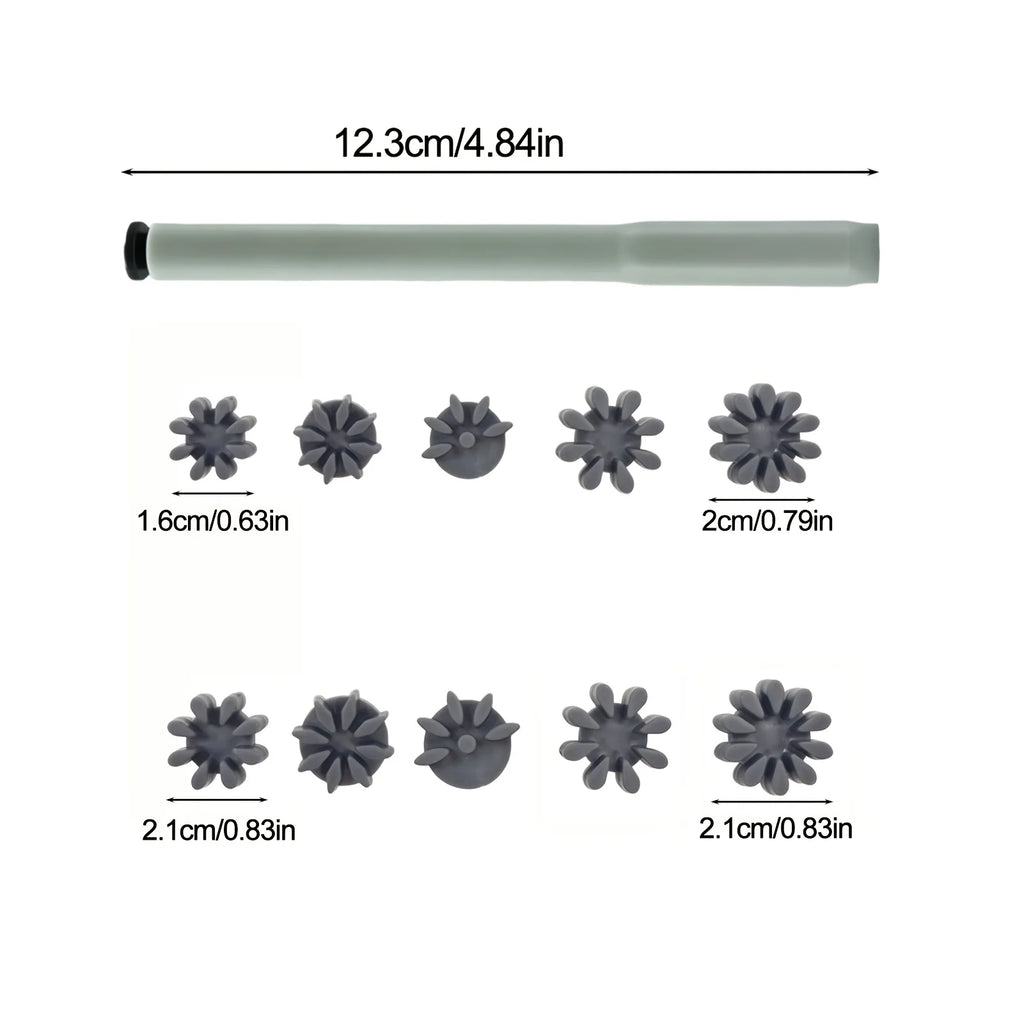 Petal-shaped mandala stamping Dot Painting Tools Set, including 10 stamp heads and two stamping pens; interchangeable stamping Zpaxo
