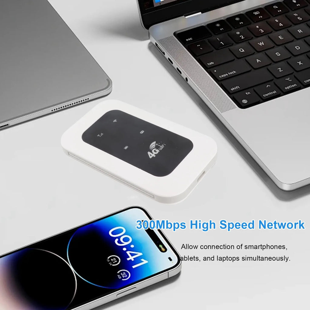 Portable Wifi Hotspot 300Mbps Plug Play Support 10 Devices Travel