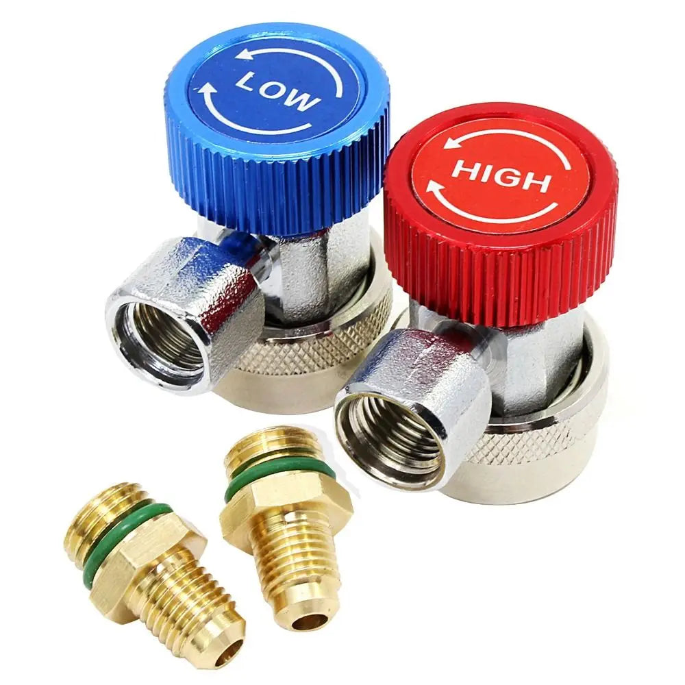 Fluoride Quick Coupler Quick Coupling H/L Connector Adjustable Design Air Conditioner Coupler Quick Connect Brass Construction Zpaxo