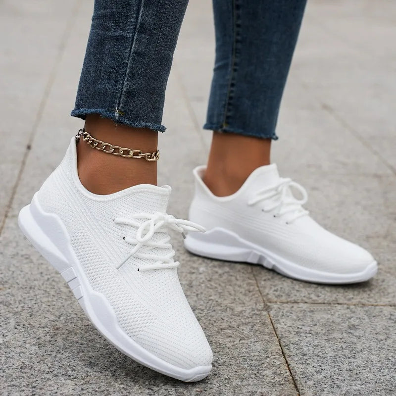 Breathable Mesh Sneakers Women 2026 Outdoor Lightweight Walking Zpaxo WHITE 34