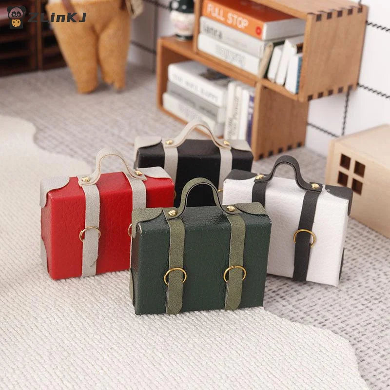 ▶1:12 Dollhouse Miniature Briefcase Suitcase Model Decor Toy Doll House Accessories Zpaxo