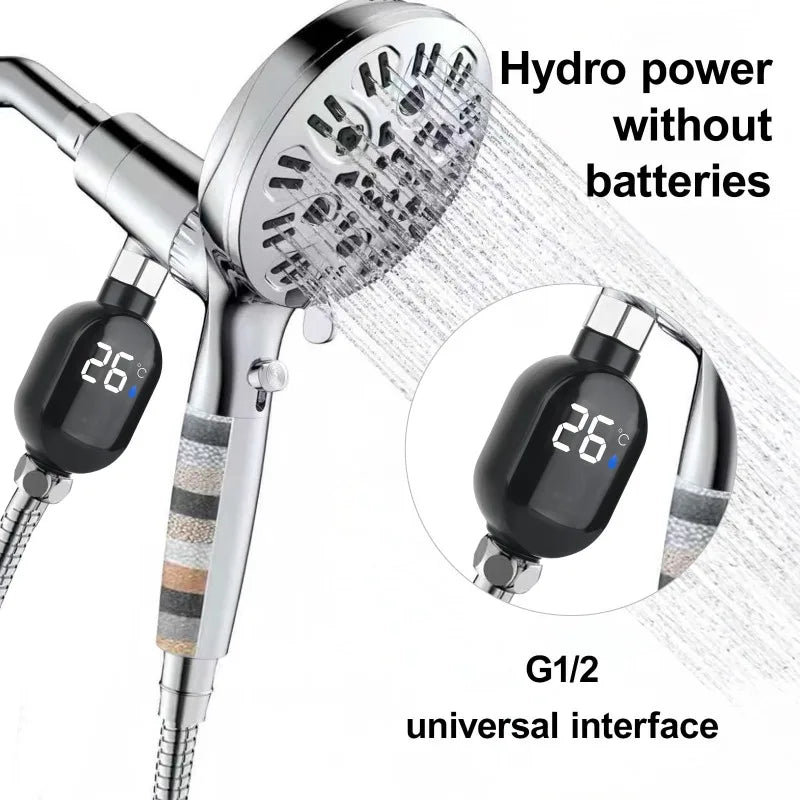 Bathroom Thermometer Electronic Thermometer Sauna Thermometer Shower Fixture Accessory Home Bathing Tool Fit Most Shower Hose Zpaxo