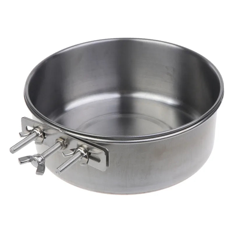 Pet Bowl Can Hang Stationary Dog Cage Bowls Stainless Steel Cats Zpaxo E 18x6.5cm