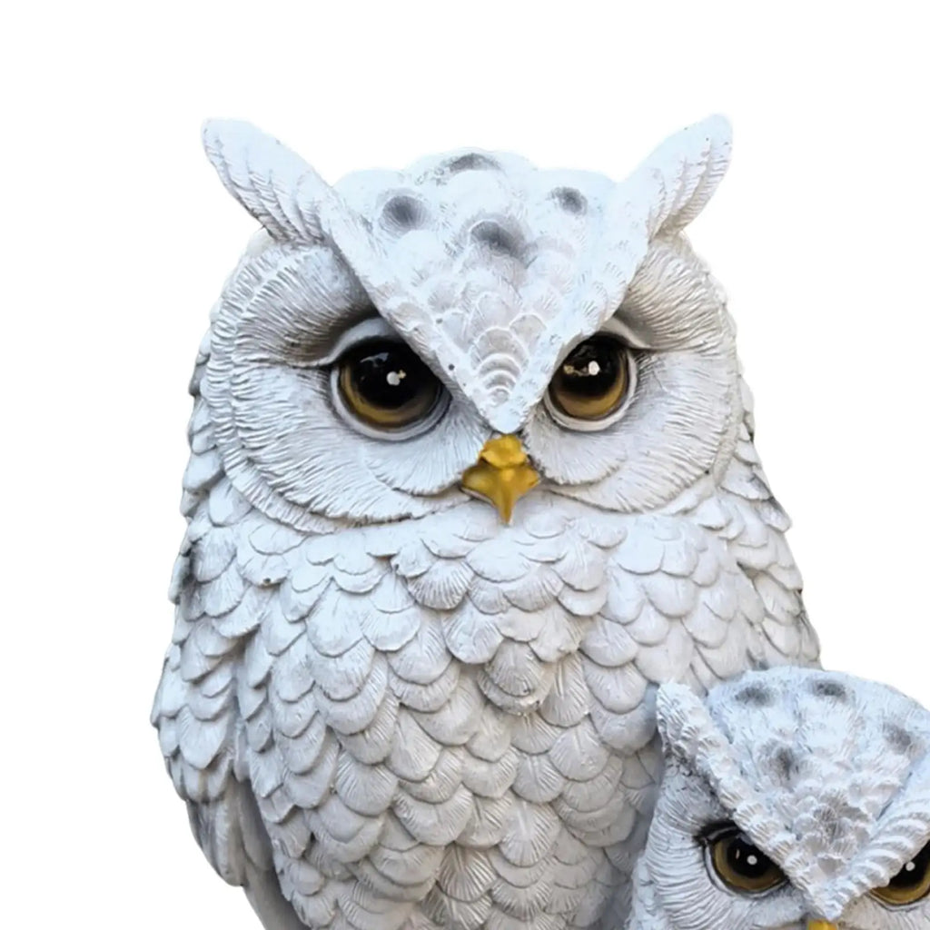 Resin Owl Statue – Mother & Child Bird Sculpture Garden Decor Resin Bird Figurine Zpaxo