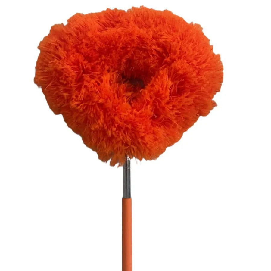 Retractable Ceiling Fan Duster Sliding Lock Detachable Brush&feather Zpaxo orange-1pc