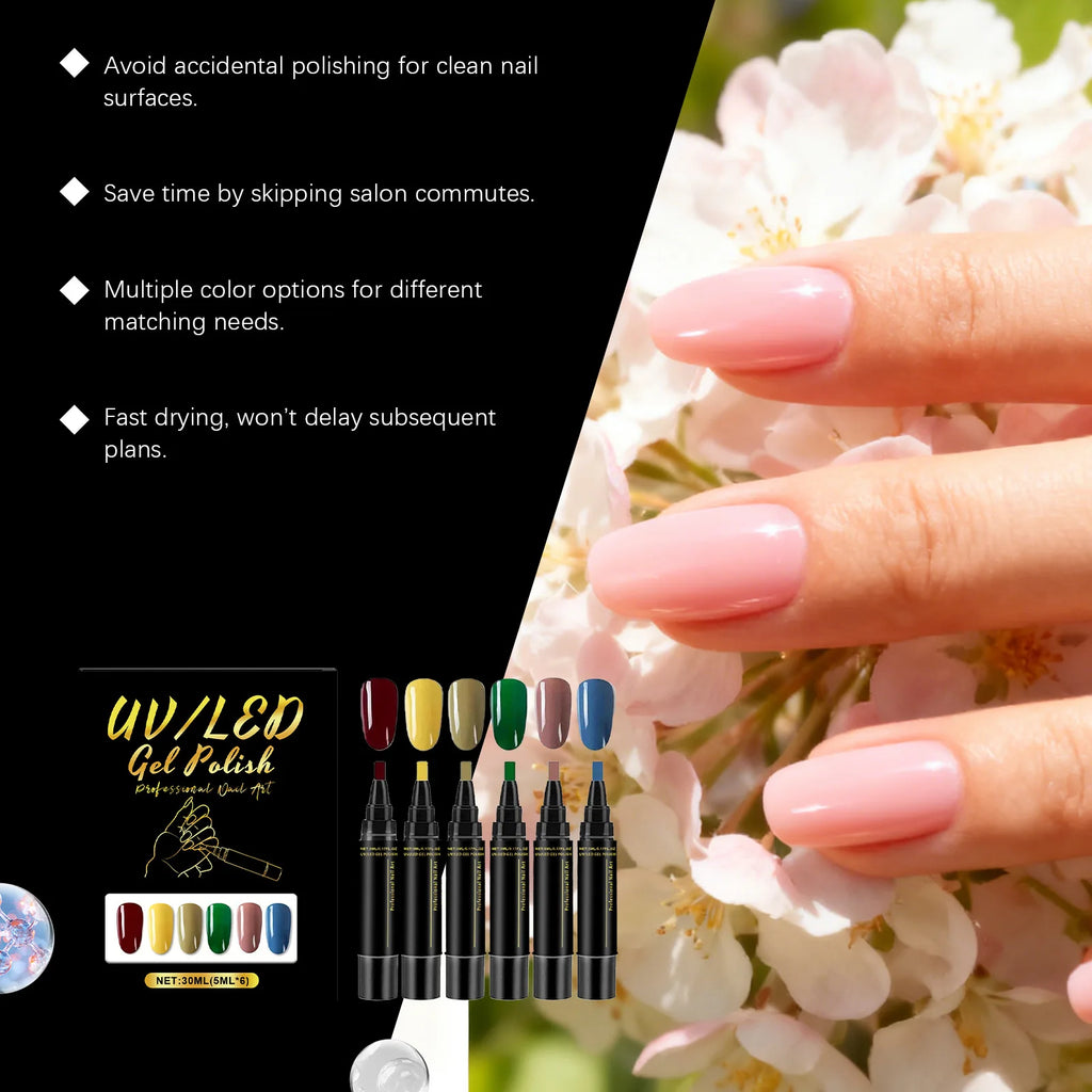 6-Color Nail Polish Pen Set – Quick Dry DIY Nail Art Pens Nail Art Pen Set Zpaxo