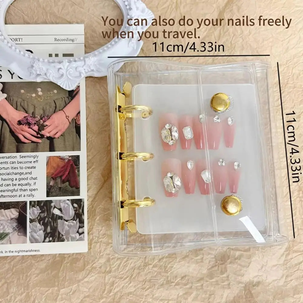 Transparent Nail Art Storage Book Solid Wear-resistant Card Clip Zpaxo