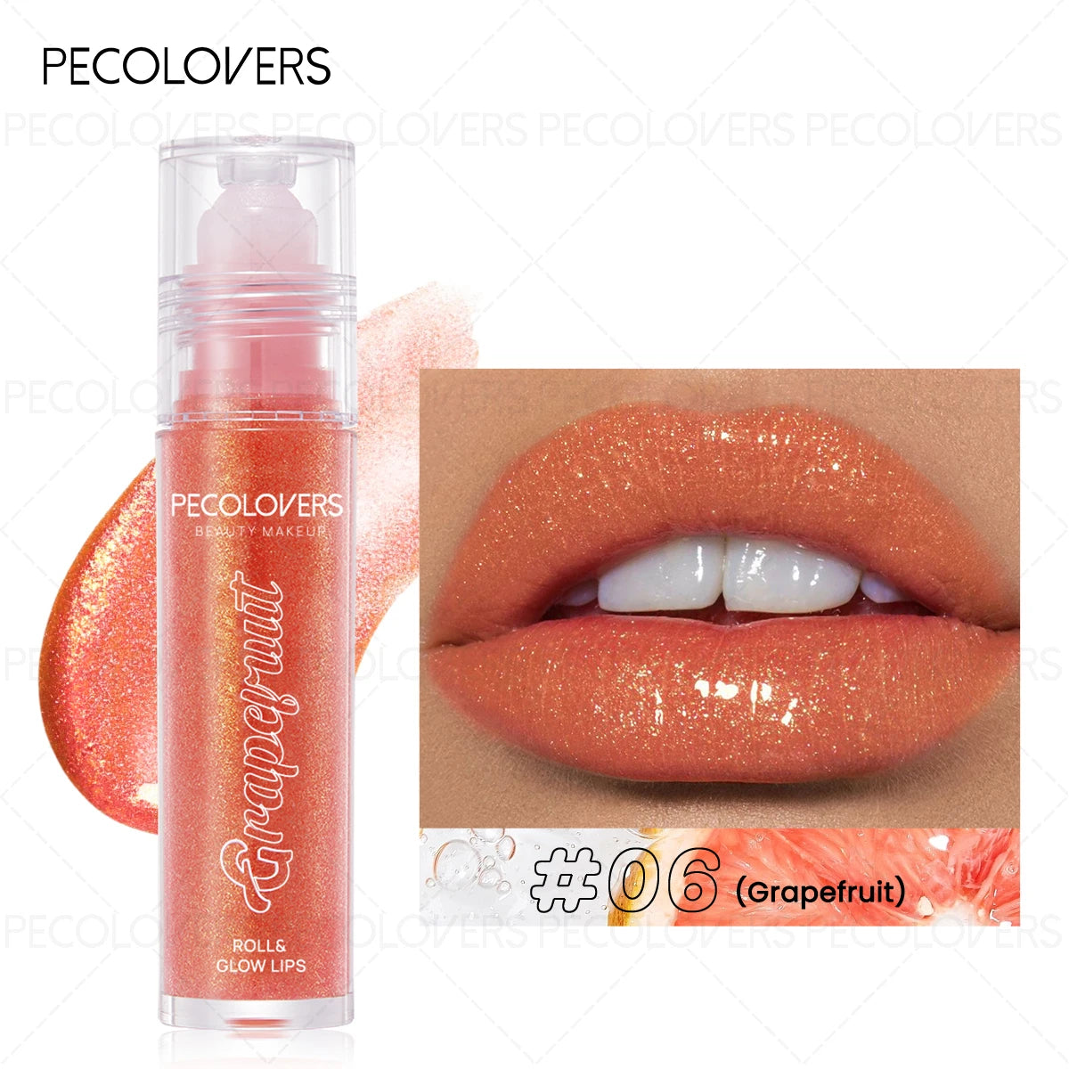 1PC Shimmer Moisturizing Lip Oil Long-Lasting Non-Sticky Lip Gloss Sweatproof Formula Pinkish-Shimmer Lip Gloss for Everyday Zpaxo 06