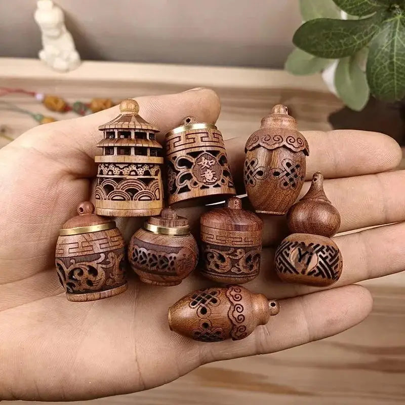 Auto Mini Wooden Aromatherapy Diffuser Perforated Bottle Hanging Zpaxo