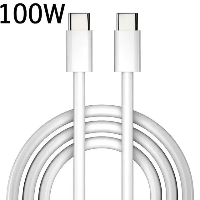 PD 120W USB C to USB Type C Cable Fast Charge Data Cable For Huawei Samsung Xiaomi Macbook iPad Data Line Type C To Type C Zpaxo 100W White 2m cable