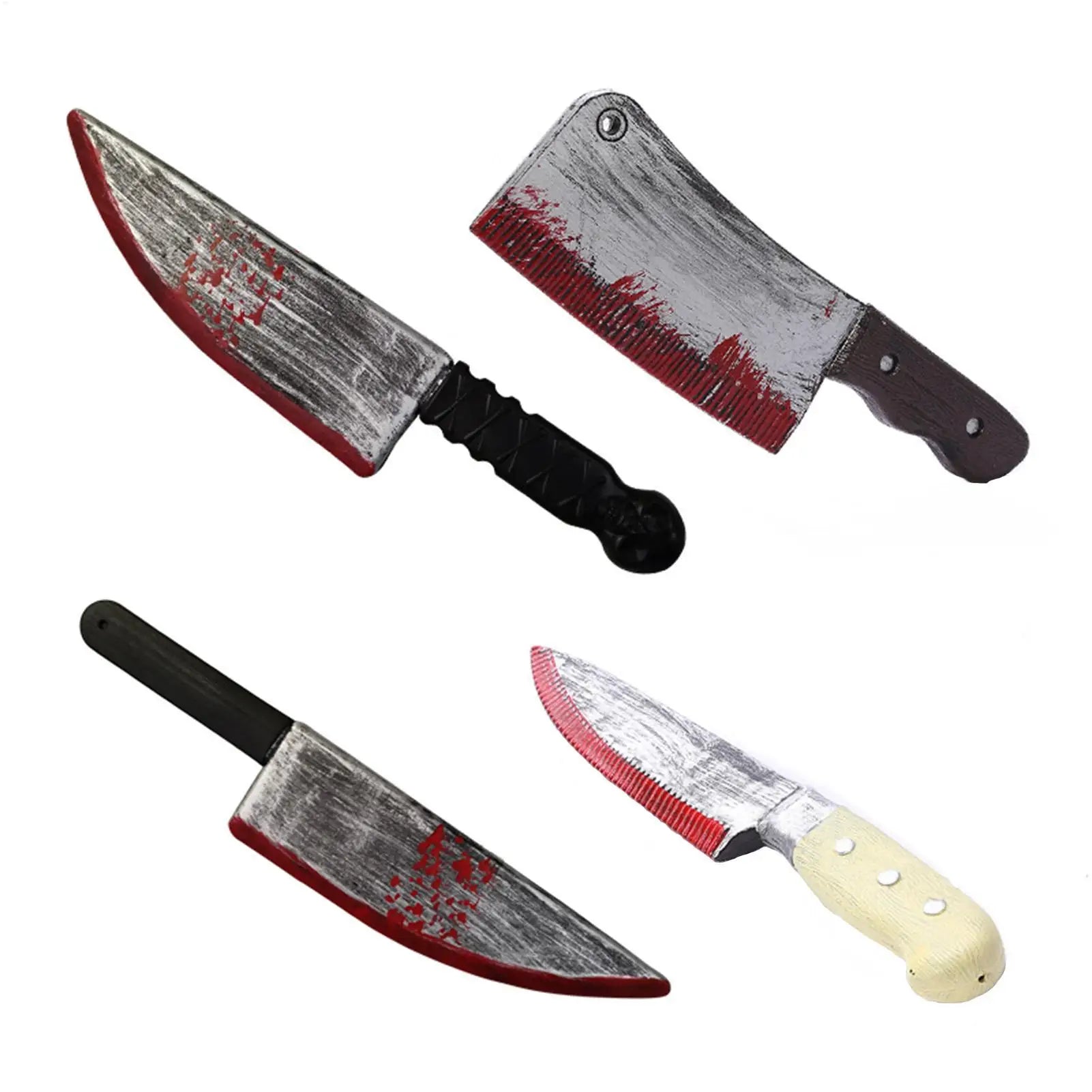 Realistic Fake Knife Prop Blood Scary Halloween Decorations Prank Toy