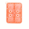 Ice Cube Tray 3D Bear Mold Fun Shapes Silicone Easy Release Flexible Zpaxo Orange