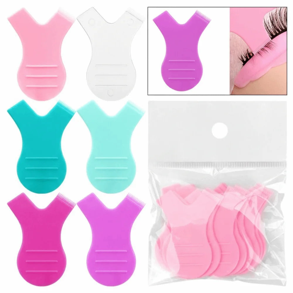 10PCS Reusable Soft Plastic Eye Lash Lift 8 Colors Y Shape Eyelashes Curler Eye Lash Brush Makeup Zpaxo