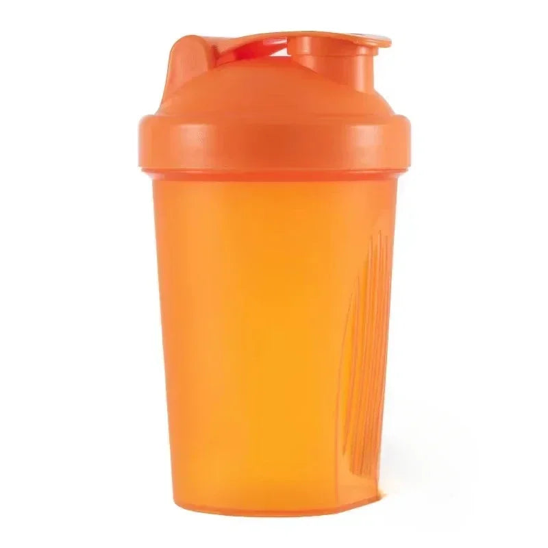 Hot 1-7PCS 400ML Blender Shaker Bottle with Scale Protein Shakes Leakproof for Powder Workout Gym Sport Mixing Cup Water Bottle Zpaxo Orange