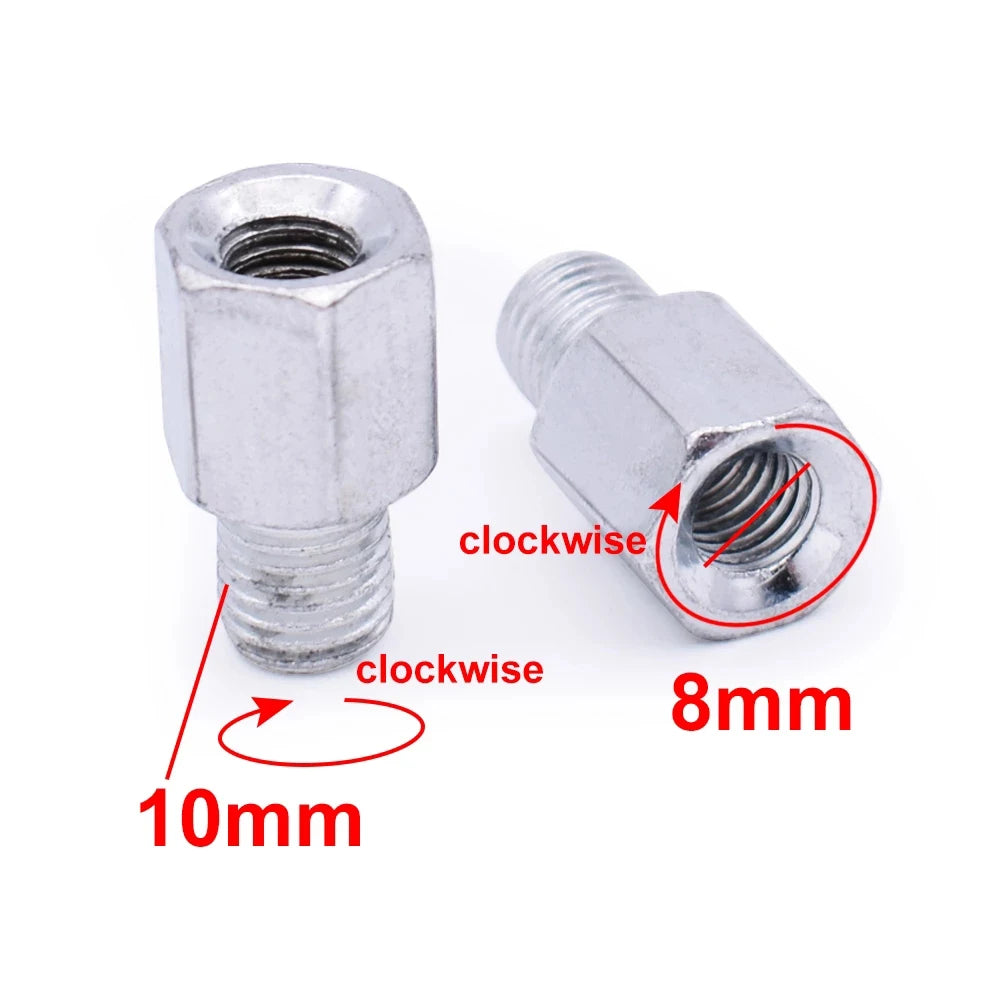 M10 Screw Right Left Hand Rearview Mirror Conversion Scooter Zpaxo Sliver 10MM