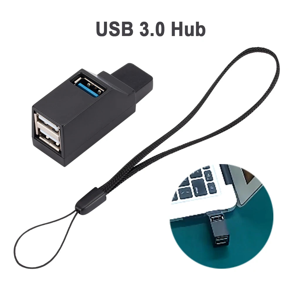 USB 3.0 Multi Port Hub for Macbook Laptop Adapter Hub Extender 3 Ports USB Data Transfer Splitter Box for iPhone Xiaomi PC Zpaxo