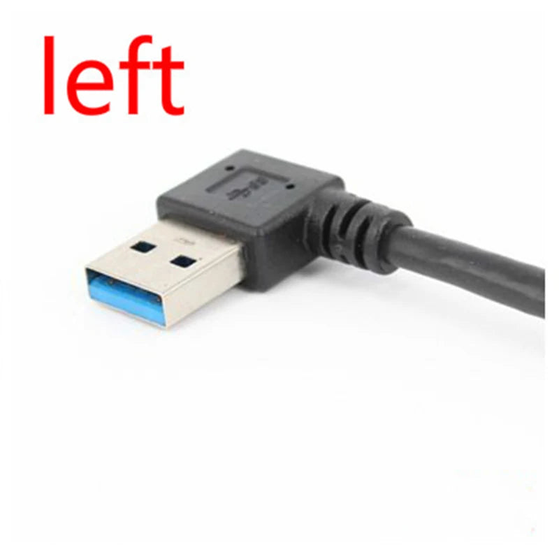 USB 3.0 A Male to Female 90 Angled Extension Adaptor Cable USB3.0 Male to Female Right/ Left/ Down/ Up Extension Cord For Laptop Zpaxo Left