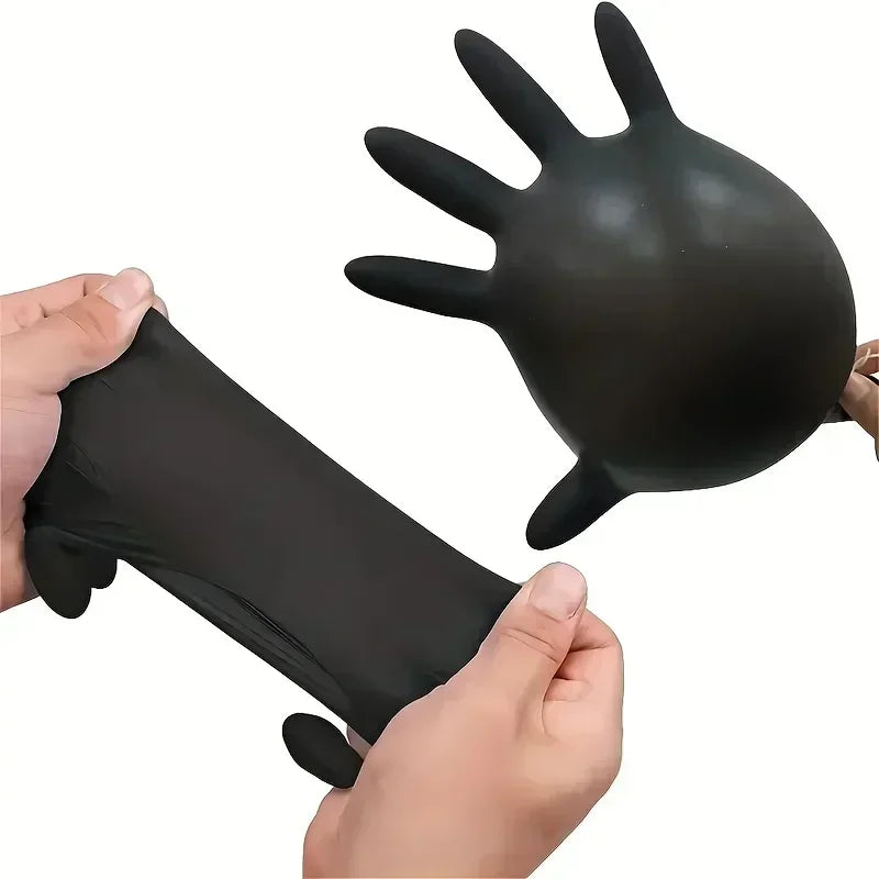 10/30/50/100PCS Disposable Gloves Black Nitrile Gloves for Work Latex Free Home Cleaning Glove Textured Mechanic Tattoo Hair Dye Zpaxo