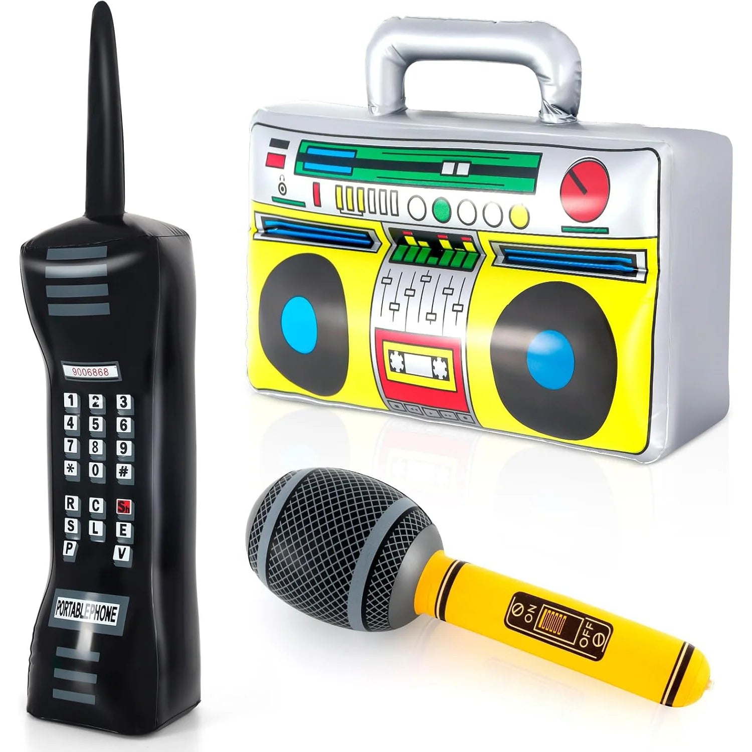 Inflatable Phone Radio Microphone 80s 90s Party Decorations Hip-hop