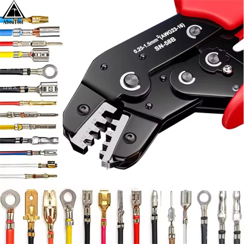 Professional Labor-Saving SN-58B Crimping Pliers Compatible with 6.3/4.8/2.8mm Spade Terminals for Precise Crimping for Dupont Zpaxo