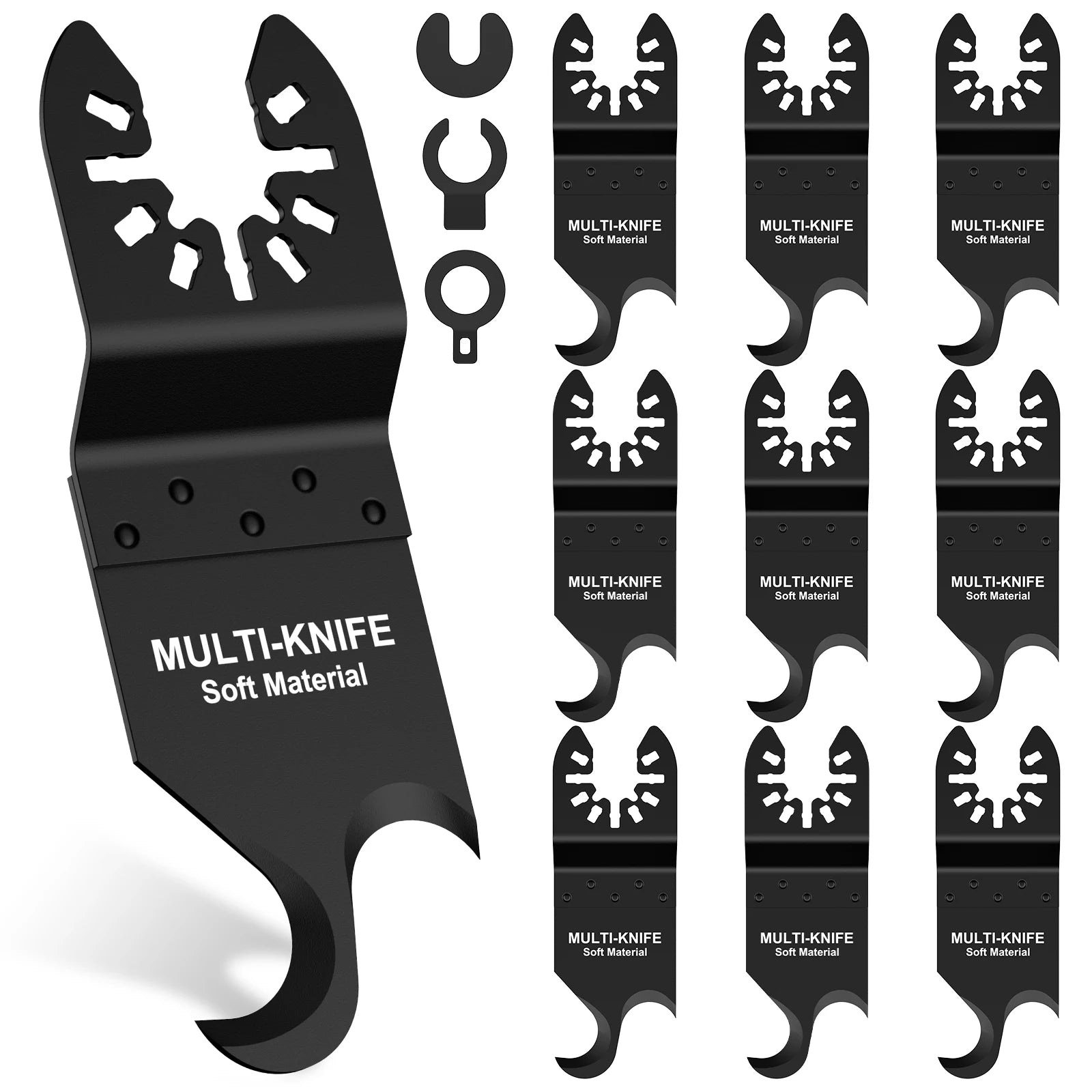 10pcs Oscillating Multi Tool Hook Knife Blade Multitool Saw Blades for Cutting Soft Materials Roofing Shingles PVC Floor Carpet Zpaxo
