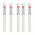Silicone Lip Mask Brushes (Transparent/Pink)- Portable Lip Scrub Applicator, Soft Silicone Tip for Lip Balm/Lip Mask Zpaxo 5pcs