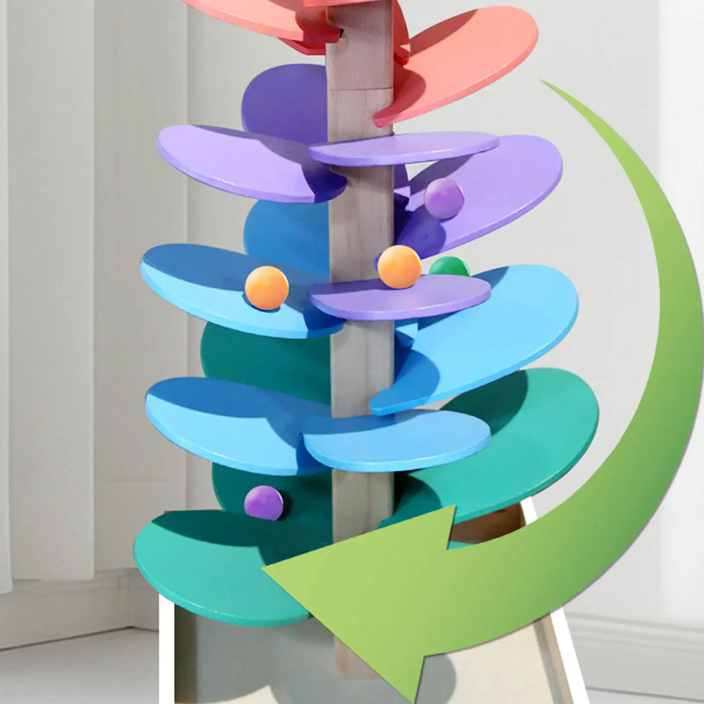 Toddler Ball Drop Toy Marble Run Learning Game Cognition Leaf Rolling