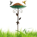 Birdbaths for Outdoors Lawn Birdfeeder Standing Metal Bird Feeder Bowl Height Adjustable Winterproof Decorations for Yard Patio Zpaxo Default Title