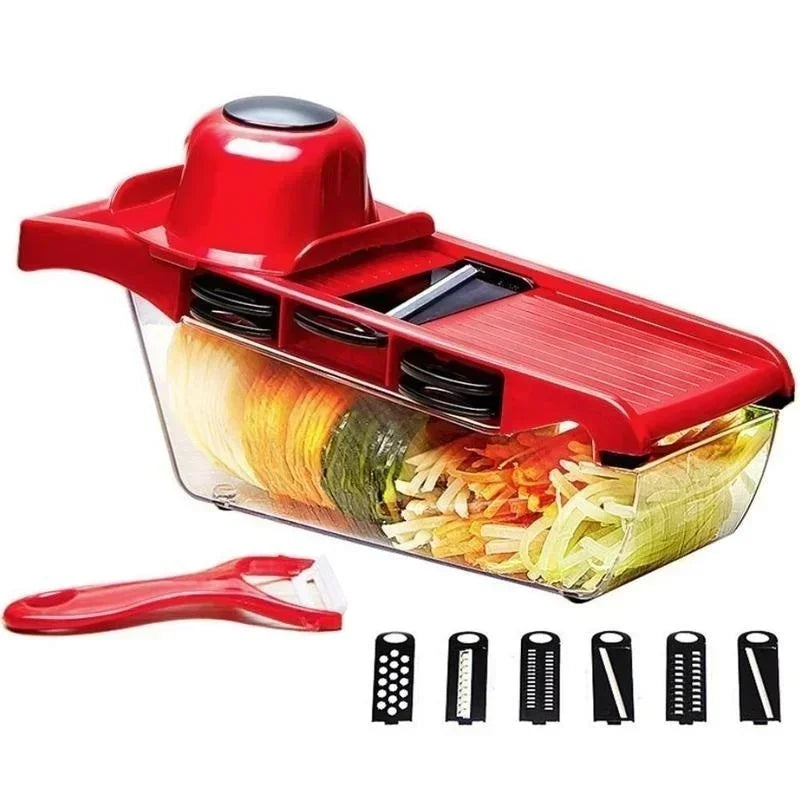 9 In 1 Multifunctional Vegetable Slicer Cutter Shredders Slicer with Basket Fruit Potato Chopper Carrot Grater Kitchen Gadgets Zpaxo