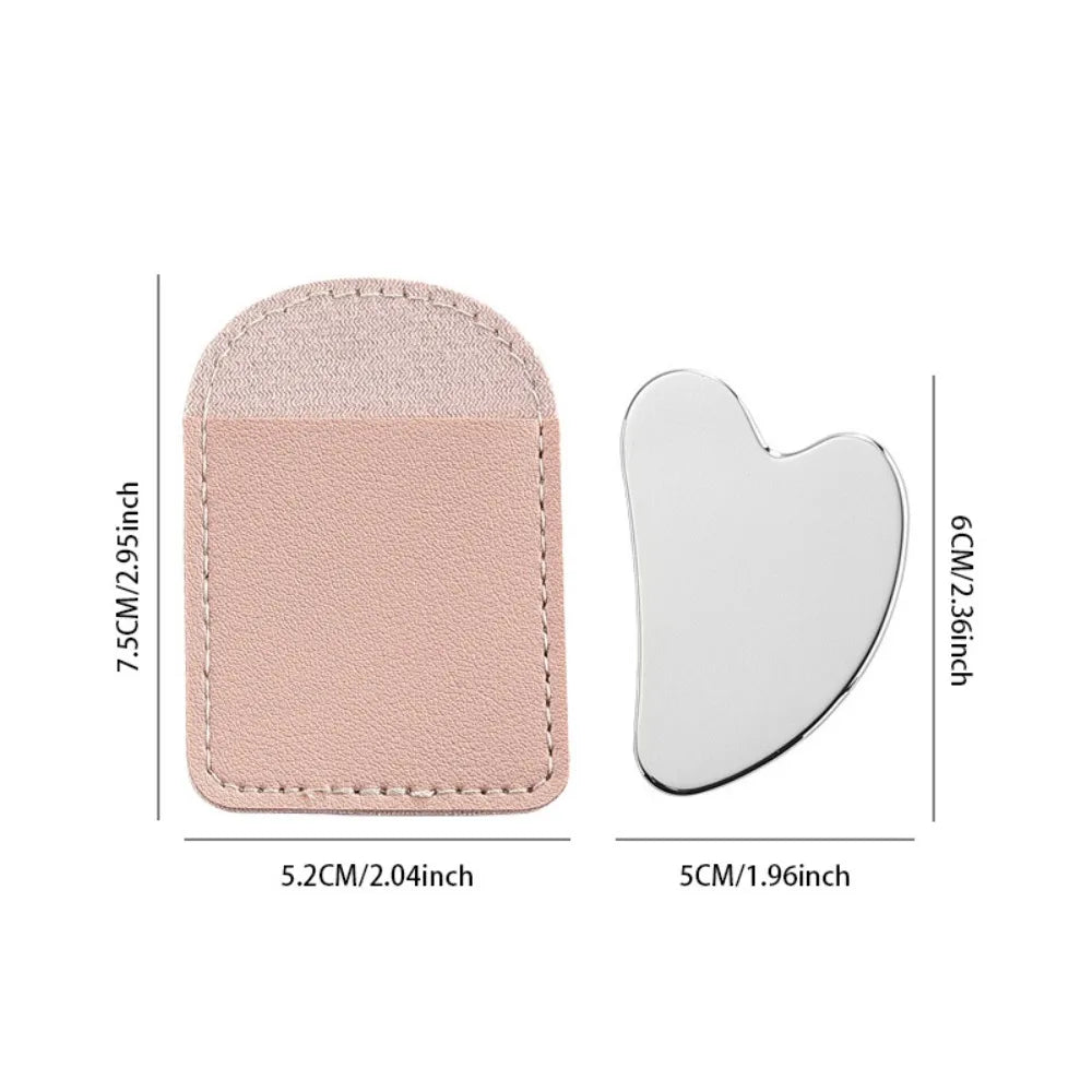 Stainless Steel Gua Sha Scraper Heart Shape Universal Face Massager Zpaxo Love Heart-Thick