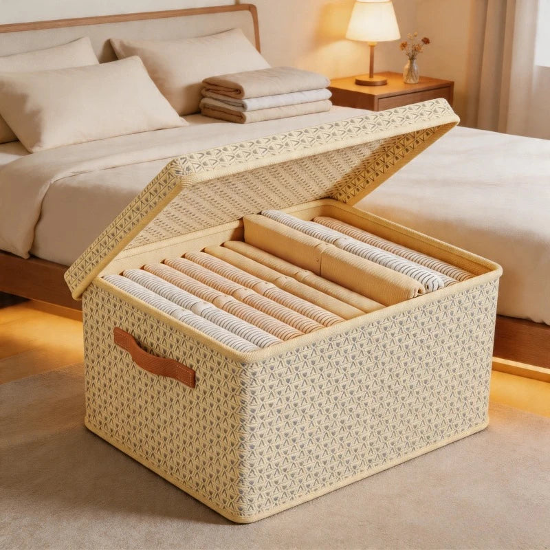 Foldable Canvas Storage Box Rectangular Organizer Home Kitchen Closet