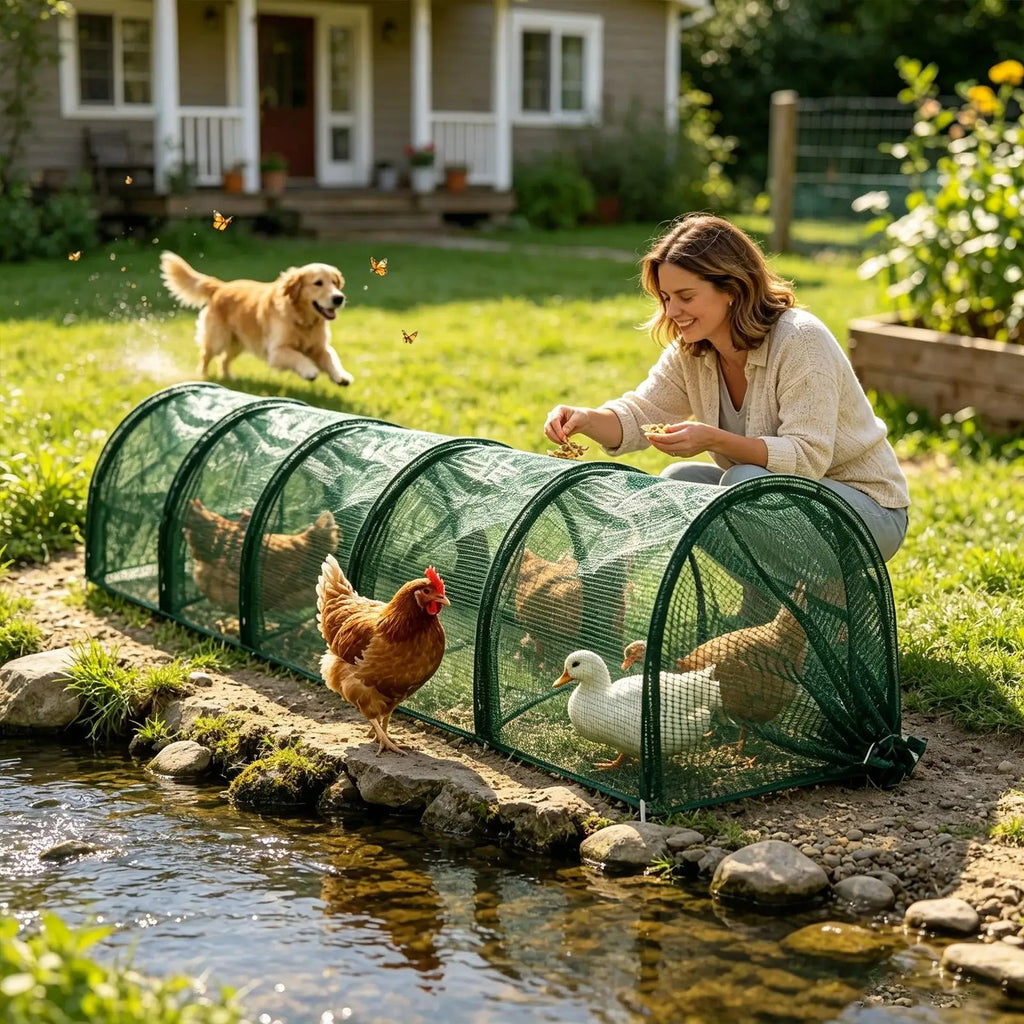 Chicken Tunnel Foldable Long Quick Installation Flexible Yard Outside